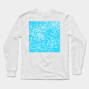 Blue White Paint Splatter Long Sleeve T-Shirt